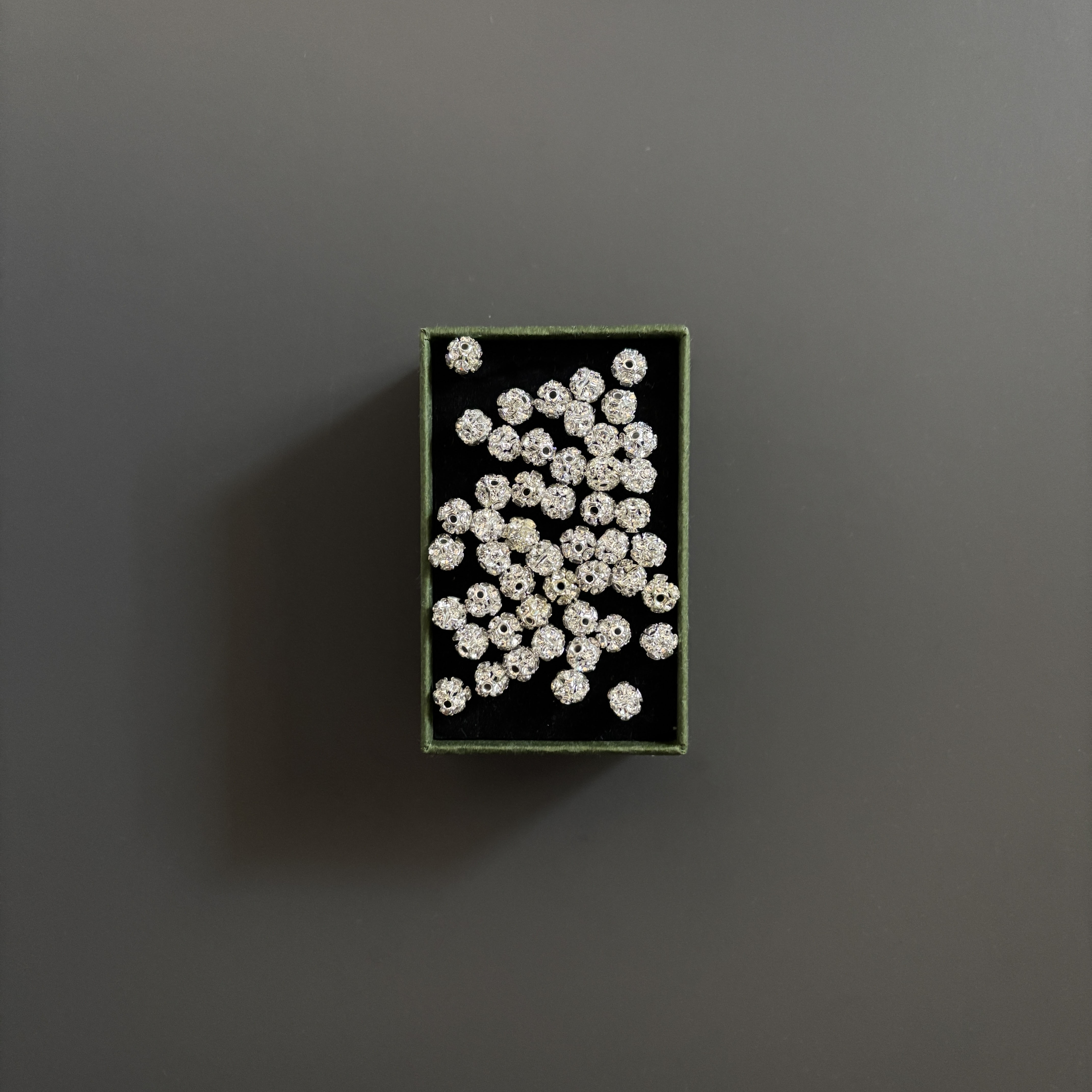 Perla plateada para rosario personalizado